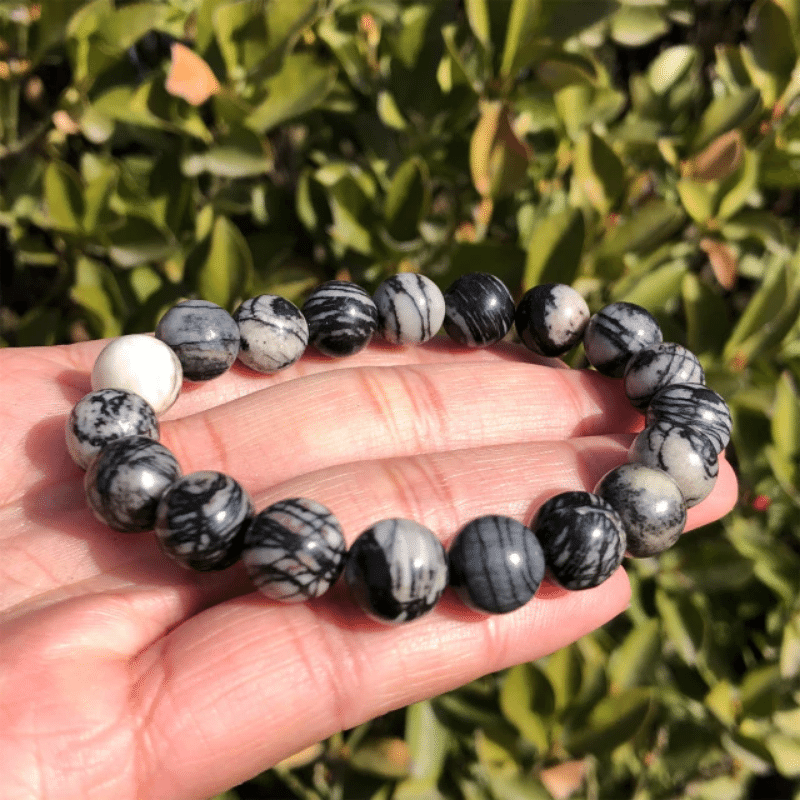 Bracelet en Jaspe Araignée 10MM | Lithothérapie Stéphanie