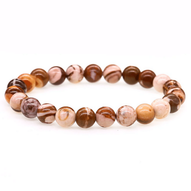 Bracelet en Jaspe Cappuccino 8MM | Lithothérapie Stéphanie