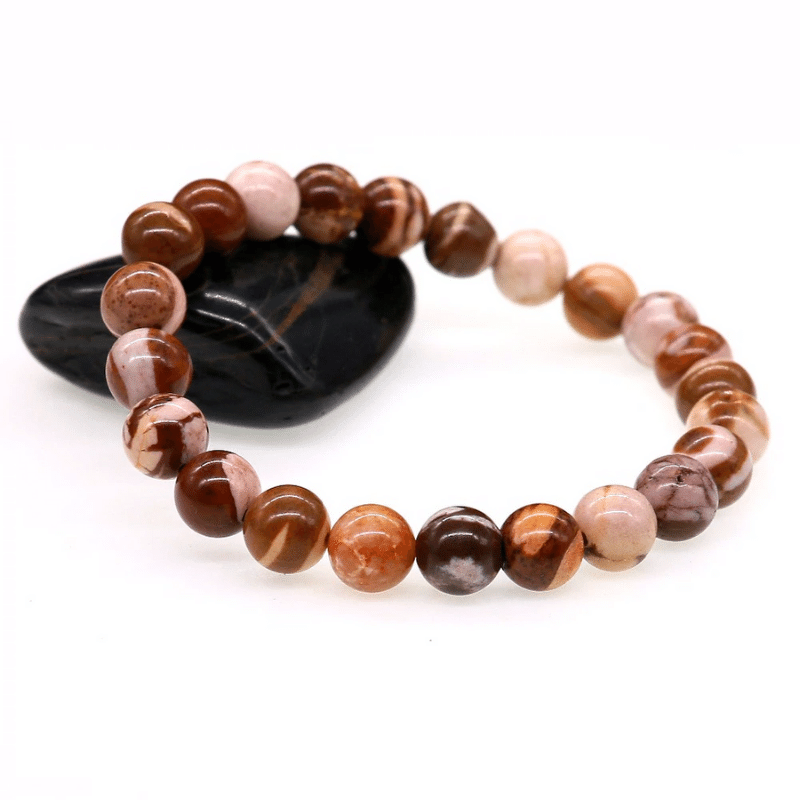 Bracelet Pierre Jaspe Cappuccino | Lithothérapie Stéphanie