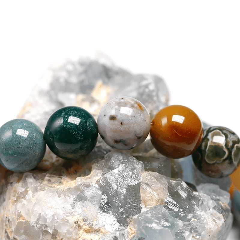 Bracelet Perles Jaspe Océan | Lithothérapie Stéphanie