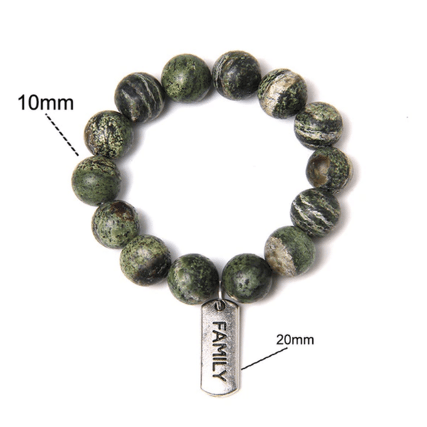 Bracelet Perles Jaspe Zèbre Vert | Lithothérapie Stéphanie
