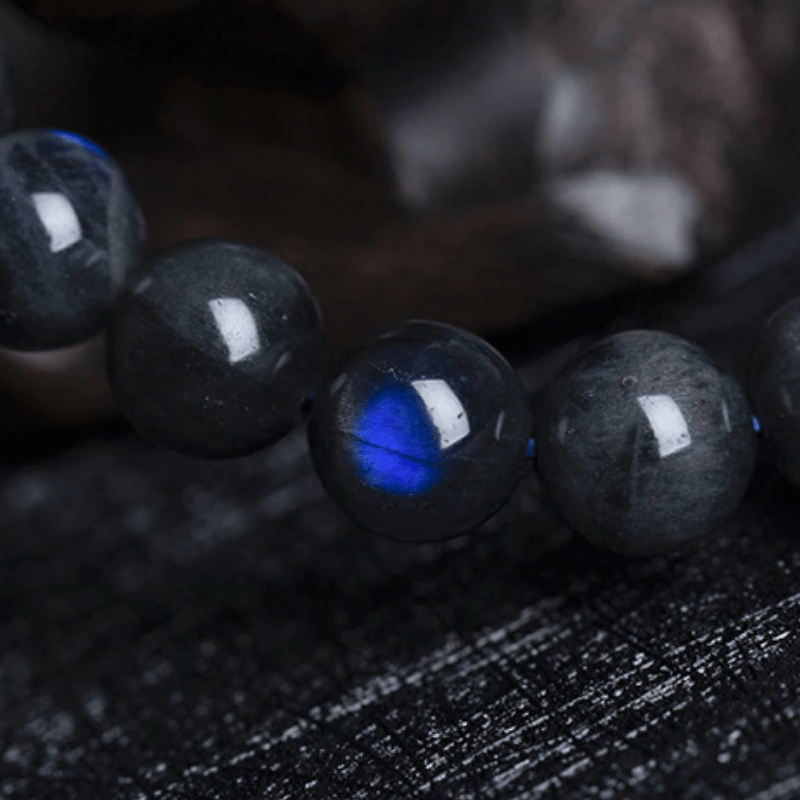 Bracelet Perles Labradorite Noire | Lithothérapie Stéphanie