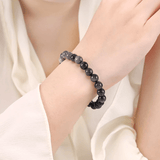 Bracelet Obsidienne Argentée | Lithothérapie Stéphanie