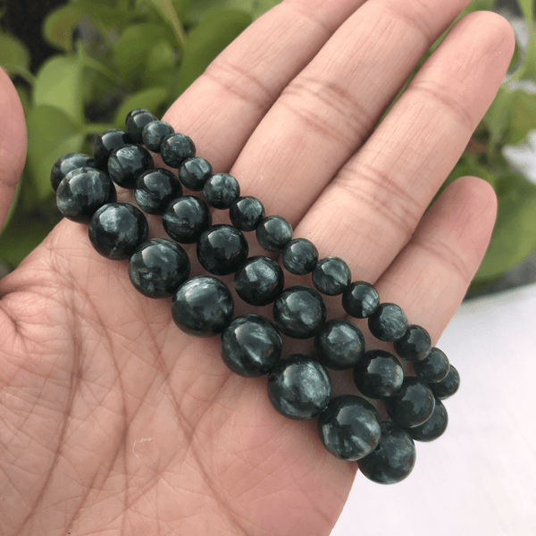 Bracelet Perles Séraphinite | Lithothérapie Stéphanie