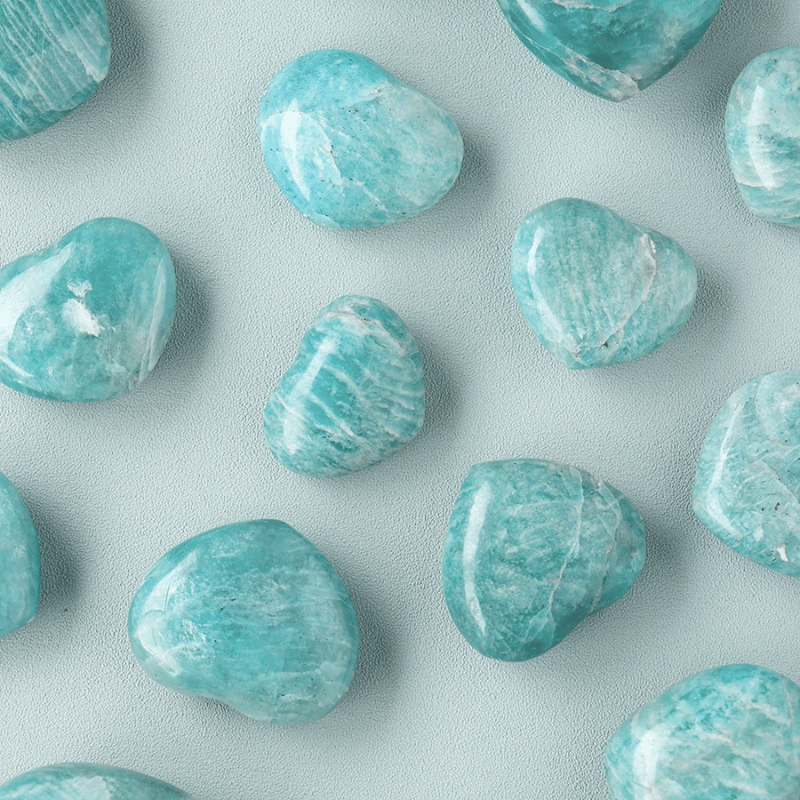 Coeur en Amazonite Naturelle | Lithothérapie Stéphanie