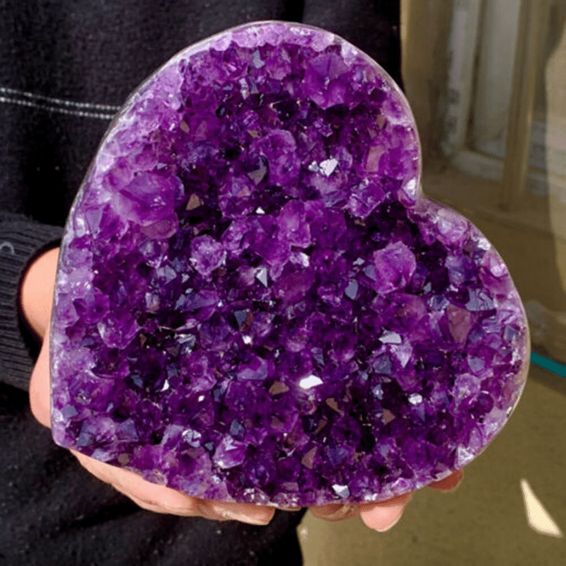 Grand Coeur en Améthyste Brute | Lithothérapie Stéphanie