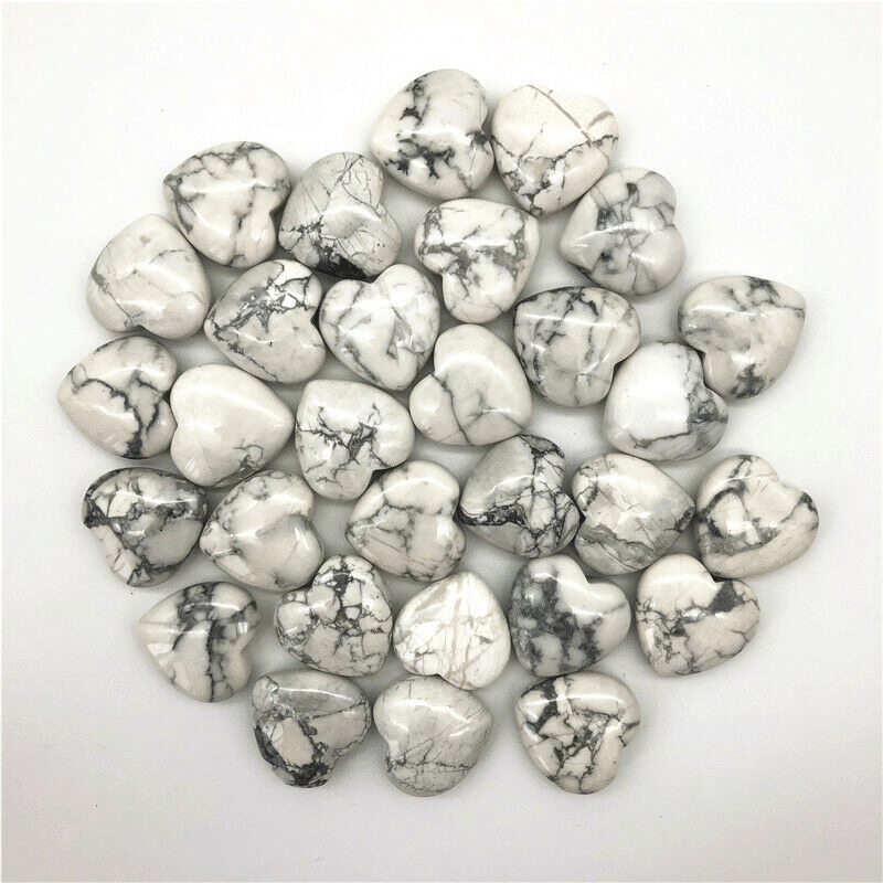 Coeur en Pierre Howlite Blanche | Lithothérapie Stéphanie