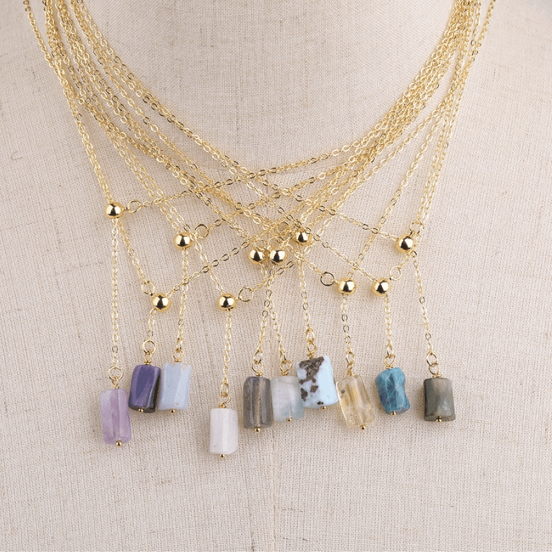 Collier Chaîne en Pierres Naturelles | Lithothérapie Stéphanie
