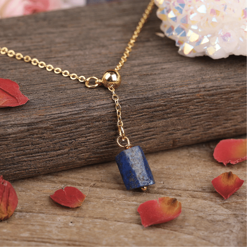 Collier Chaîne en Pierre Lapis Lazuli | Lithothérapie Stéphanie