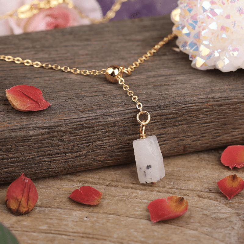 Collier Chaîne en Pierre de Lune | Lithothérapie Stéphanie