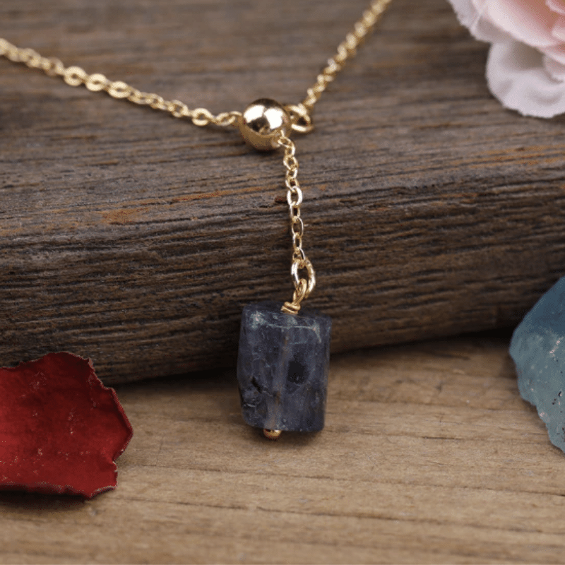 Collier Chaîne en Pierre Iolite | Lithothérapie Stéphanie