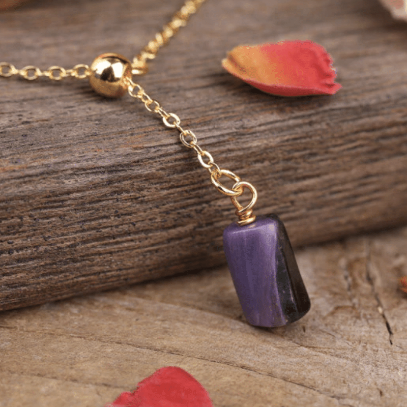 Collier Chaîne en Pierre Charoïte | Lithothérapie Stéphanie