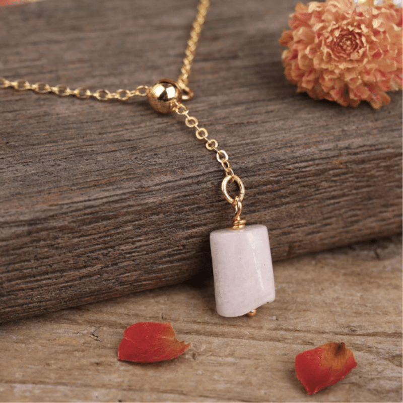 Collier Chaîne en Pierre Kunzite | Lithothérapie Stéphanie