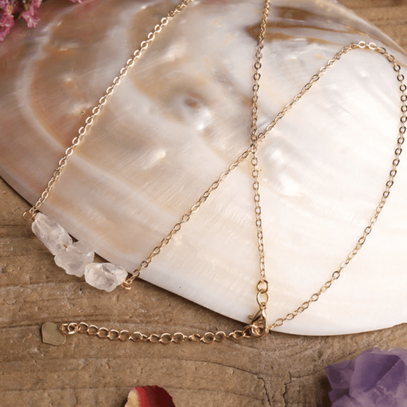 Collier Chips en Pierre Cristal de Roche | Lithothérapie Stéphanie