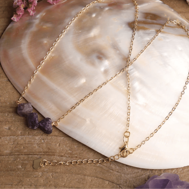 Collier Chips en Pierre Améthyste | Lithothérapie Stéphanie