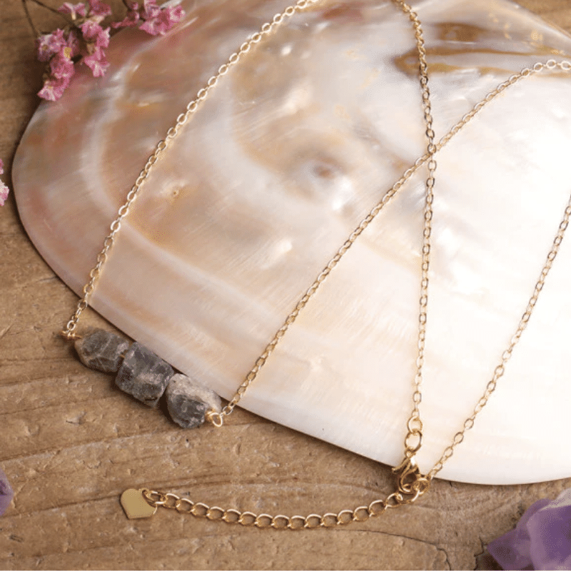 Collier Chips en Pierre Labradorite | Lithothérapie Stéphanie