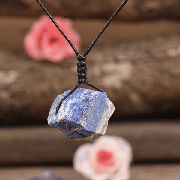 Collier Cordon en Lapis Lazuli Brut | Lithothérapie Stéphanie