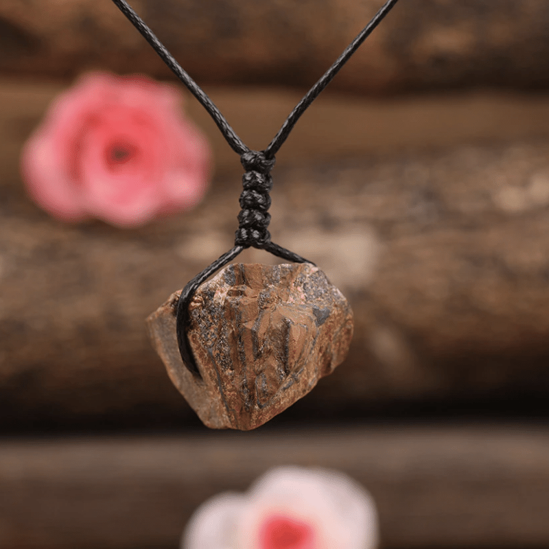 Collier Cordon en Oeil de Tigre Brut | Lithothérapie Stéphanie