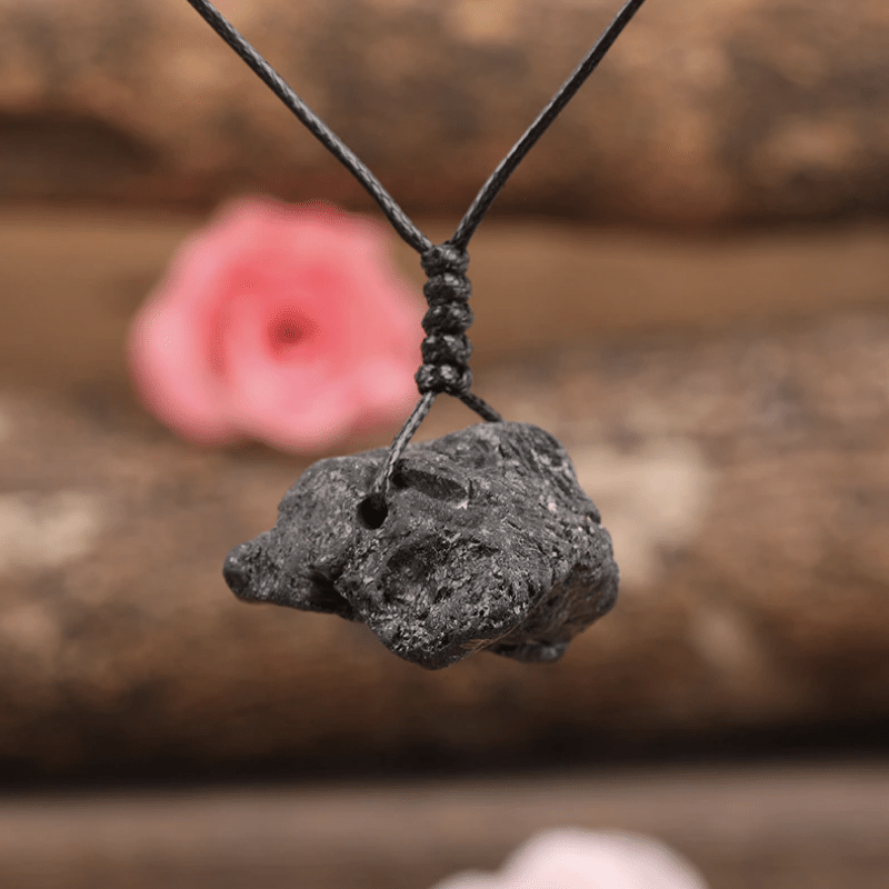 Collier Cordon en Tourmaline Noire Brute | Lithothérapie Stéphanie