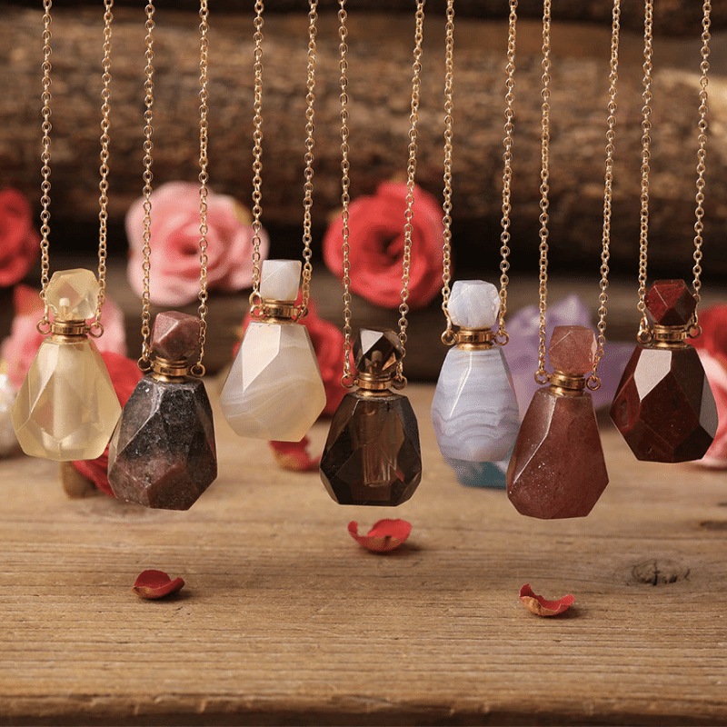 Collier Diffuseur de Parfum en Pierre Naturelle