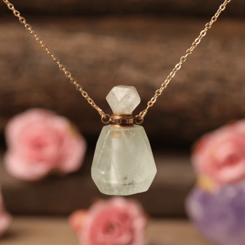 Collier Diffuseur de Parfum en Fluorite Verte