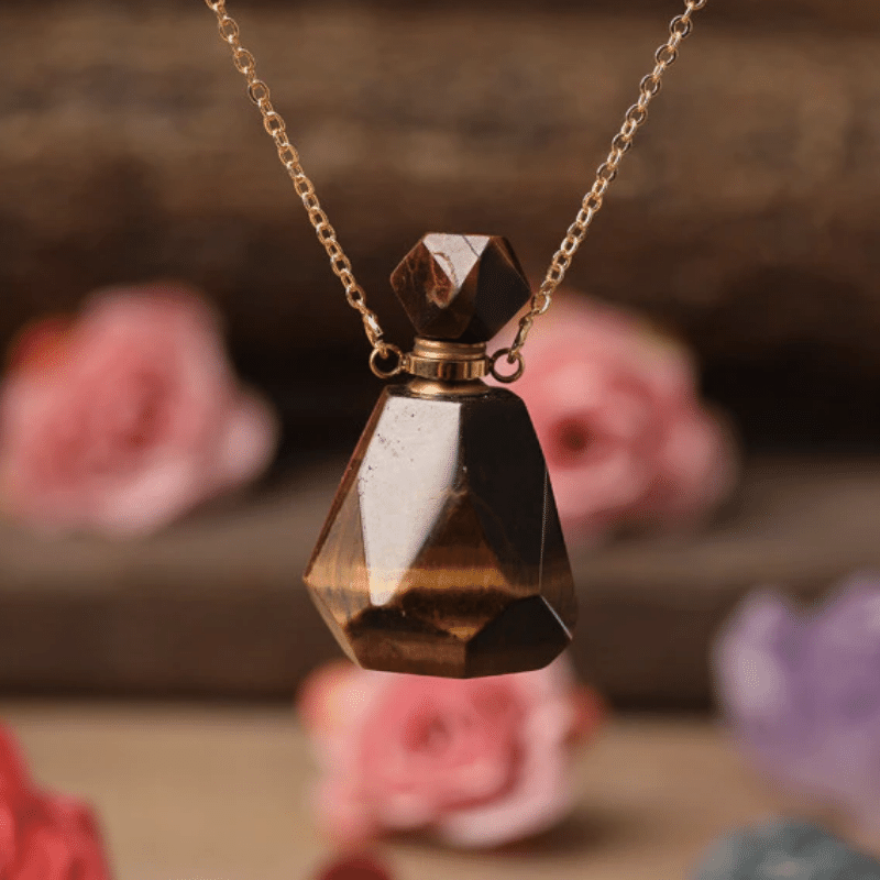 Collier Diffuseur de Parfum en Oeil de Tigre