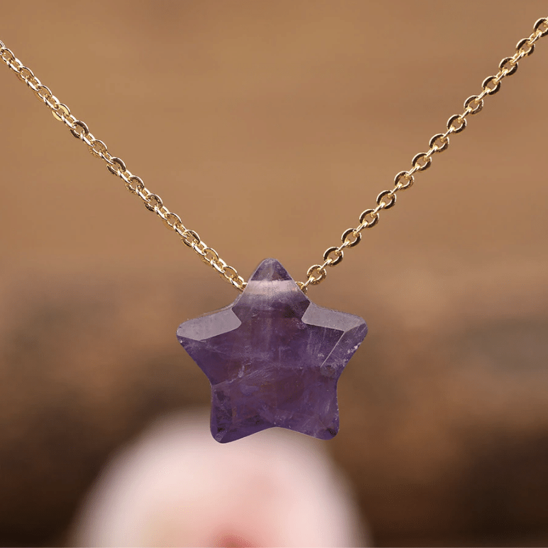 Collier Étoile en Pierre Améthyste | Lithothérapie Stéphanie