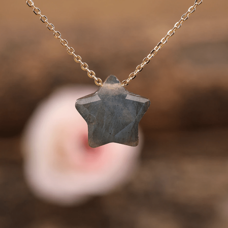 Collier Étoile en Pierre Labradorite | Lithothérapie Stéphanie
