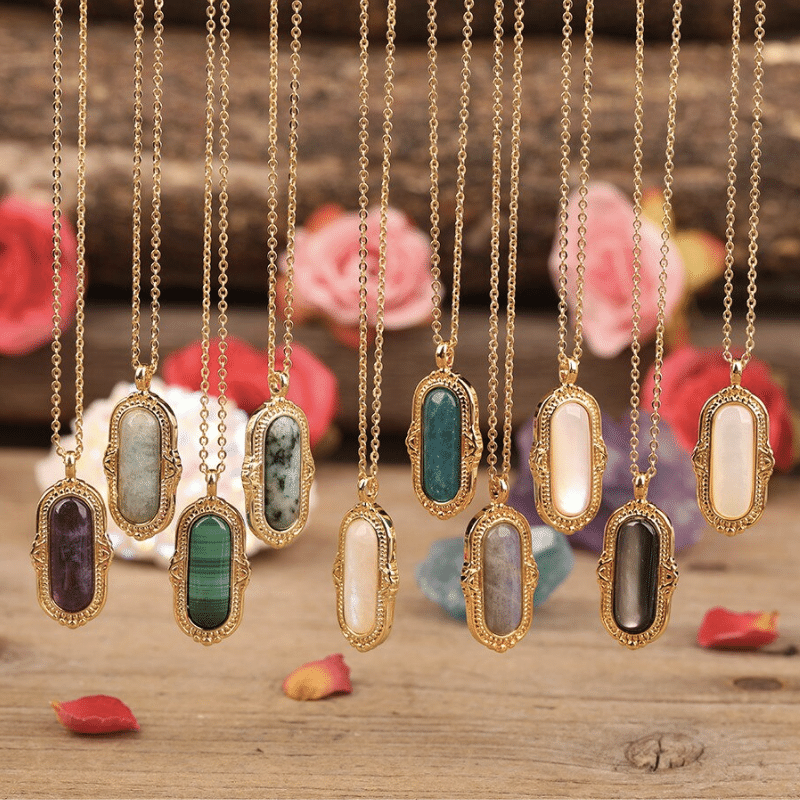 Collier Ovale en Pierre Naturelle | Lithothérapie Stéphanie
