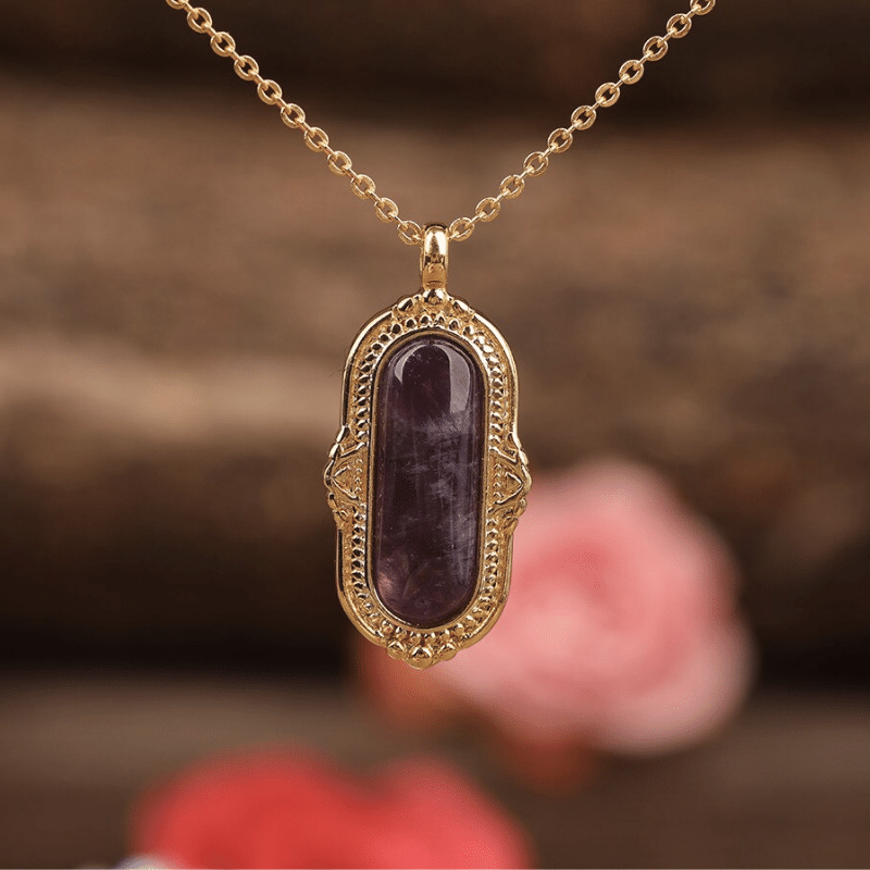 Collier Ovale en Améthyste | Lithothérapie Stéphanie