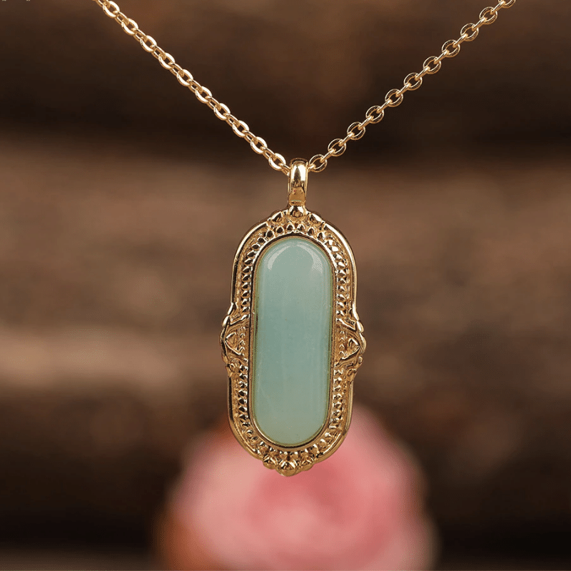 Collier Ovale en Amazonite | Lithothérapie Stéphanie