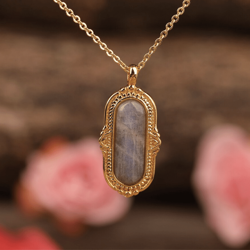 Collier Ovale en Labradorite | Lithothérapie Stéphanie