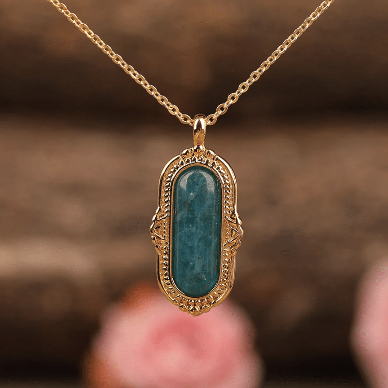 Collier Ovale en Apatite | Lithothérapie Stéphanie