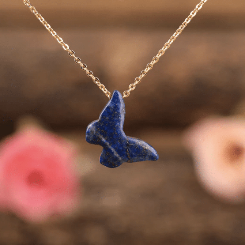 Collier Papillon en Lapis Lazuli | Lithothérapie Stéphanie