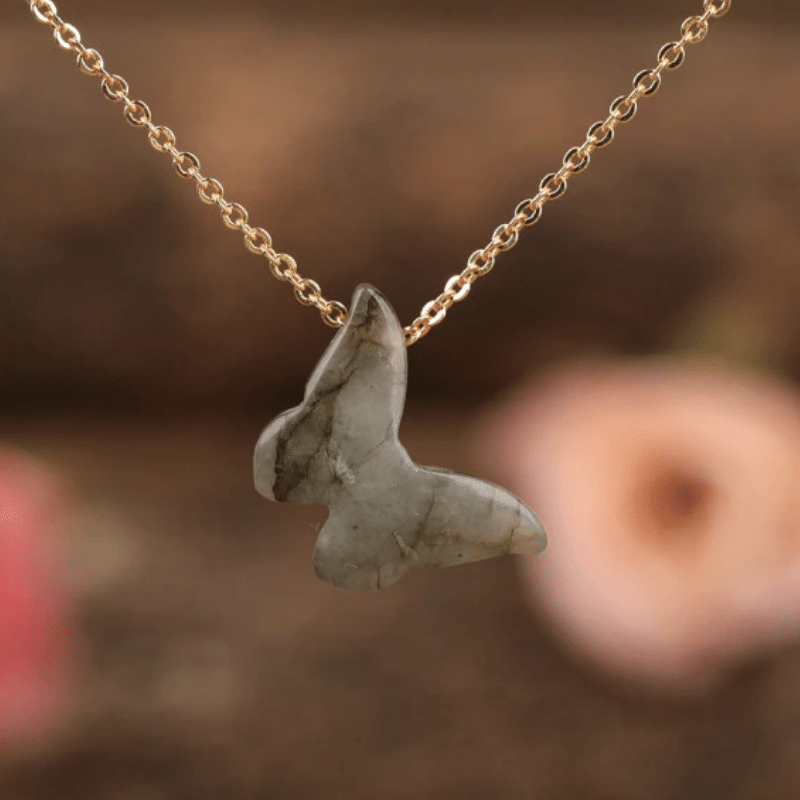 Collier Papillon en Labradorite | Lithothérapie Stéphanie