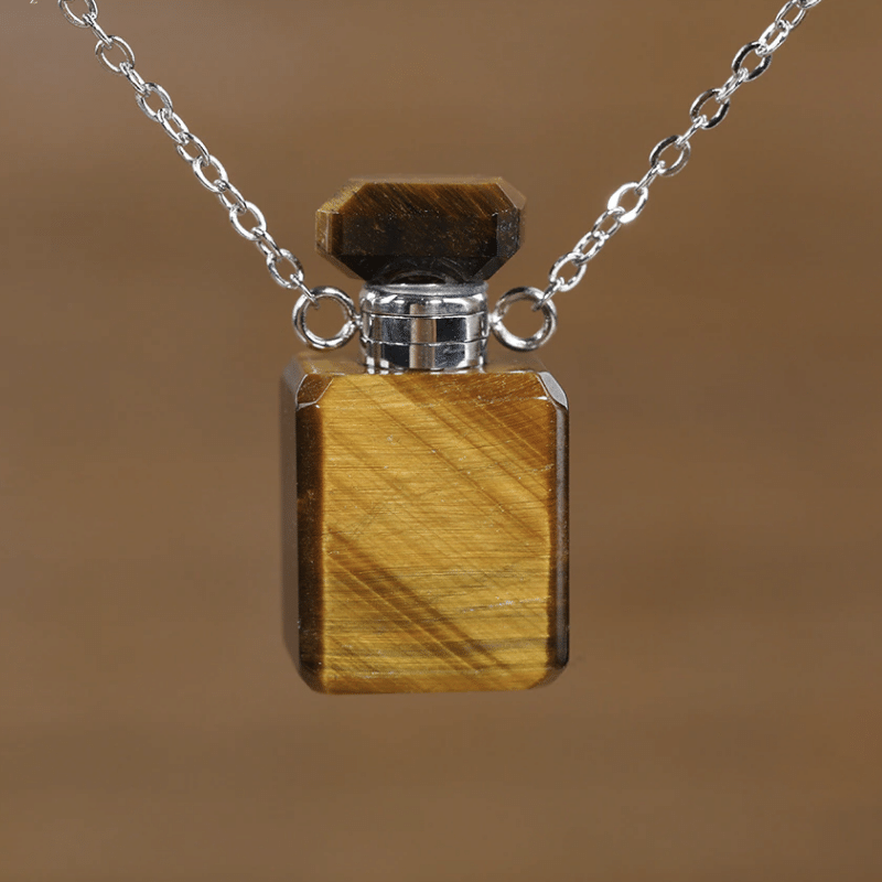 Collier Parfum en Oeil de Tigre | Lithothérapie Stéphanie