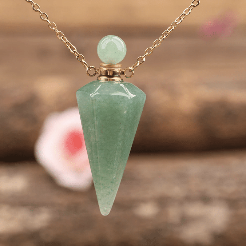 Collier Pendule en Aventurine | Lithothérapie Stéphanie