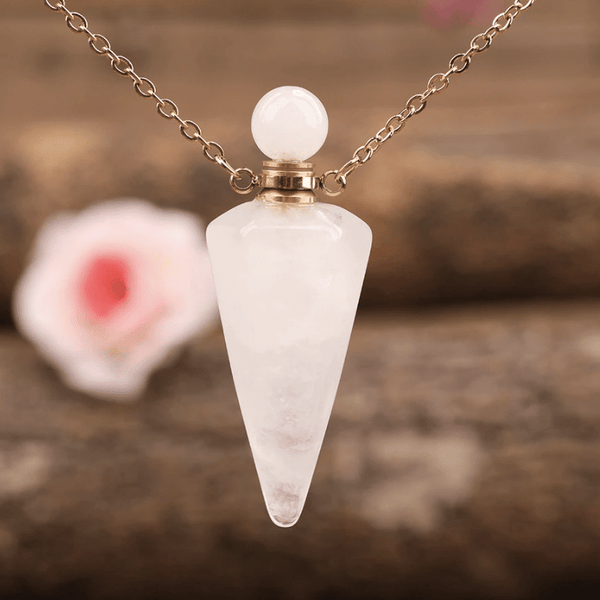 Collier Pendule en Cristal de Roche | Lithothérapie Stéphanie
