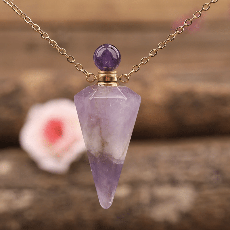 Collier Pendule en Améthyste | Lithothérapie Stéphanie