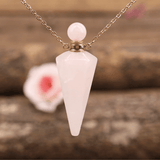 Collier Pendule en Quartz Rose | Lithothérapie Stéphanie