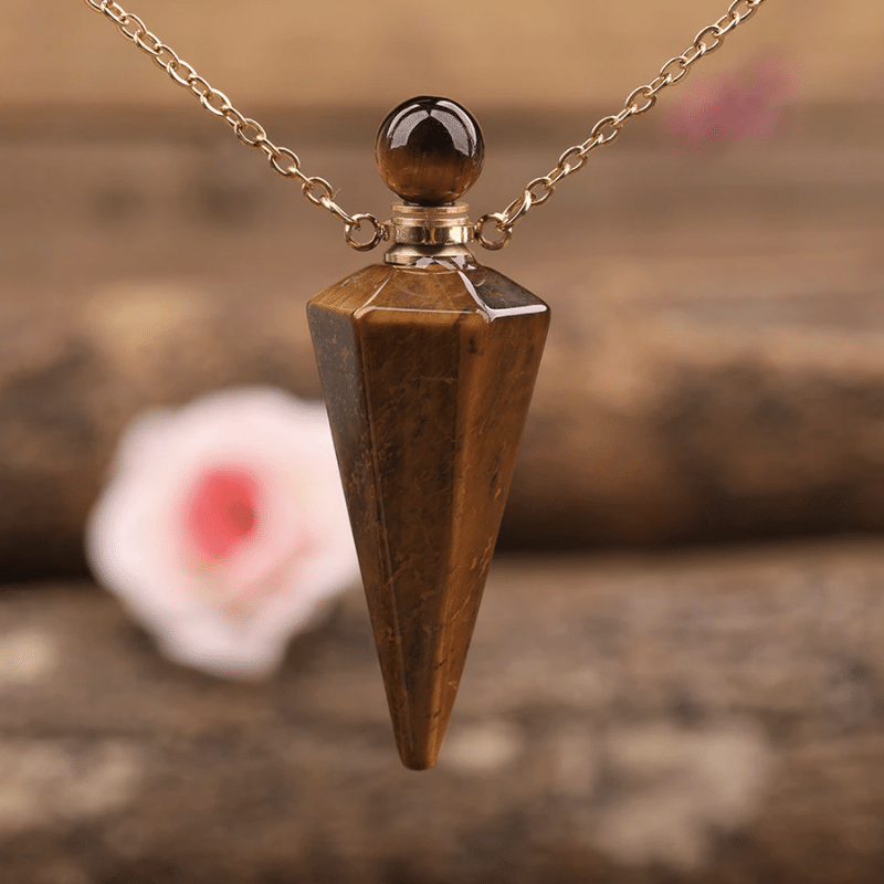 Collier Pendule en Oeil de Tigre | Lithothérapie Stéphanie