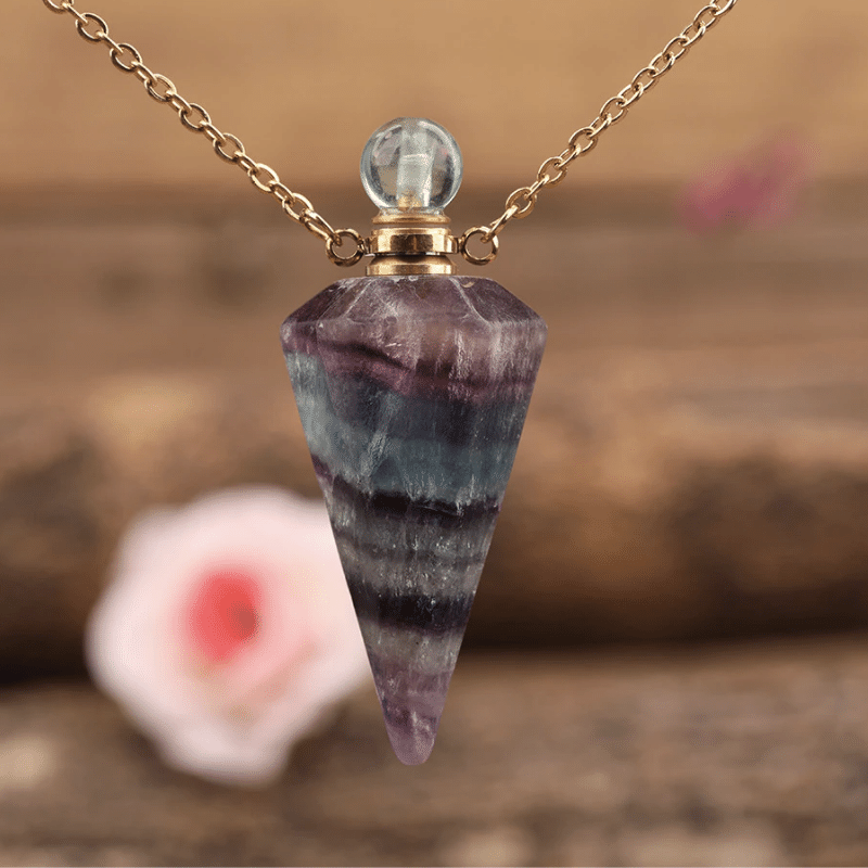 Collier Pendule en Fluorite | Lithothérapie Stéphanie