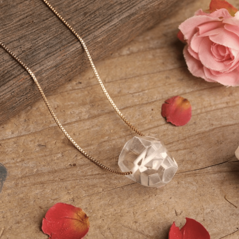 Collier en Cristal de Roche Poli | Lithothérapie Stéphanie