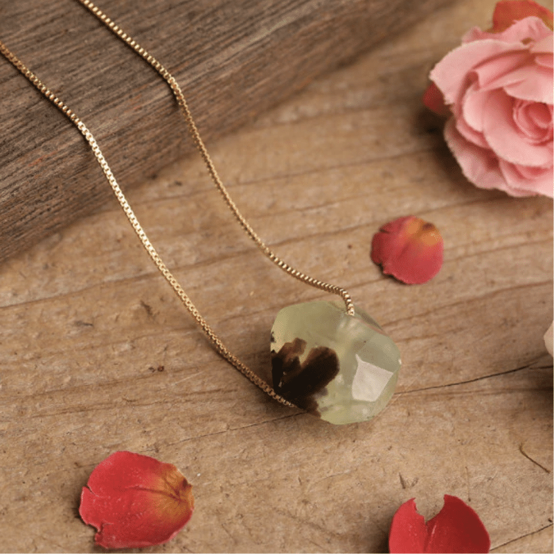 Collier en Préhnite Polie | Lithothérapie Stéphanie