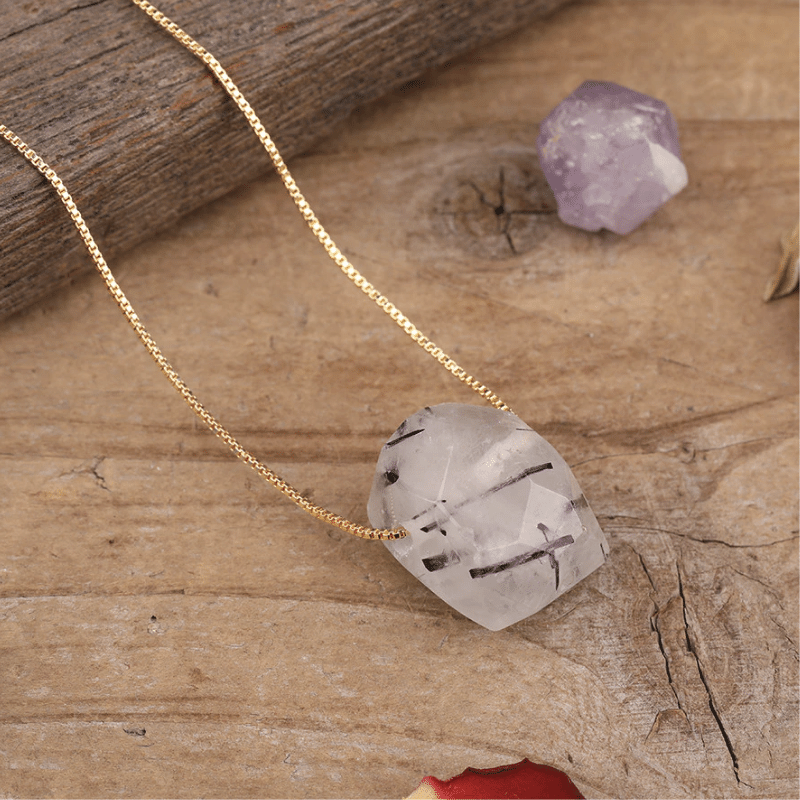 Collier en Quartz Tourmaline Poli | Lithothérapie Stéphanie