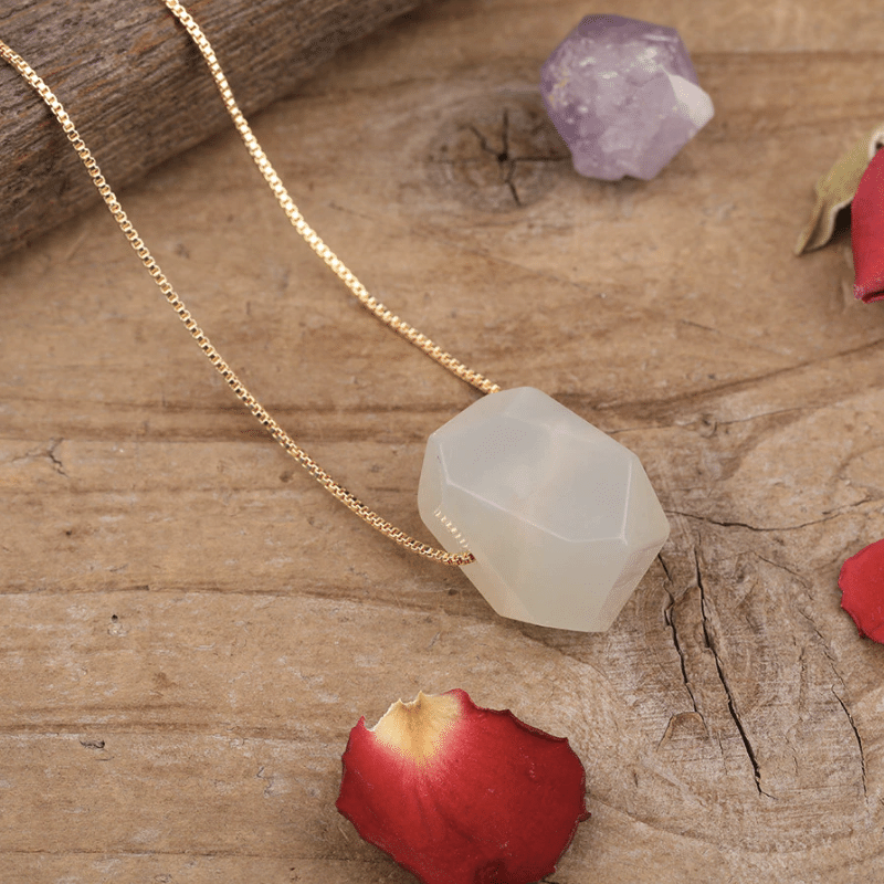 Collier en Pierre de Lune Polie | Lithothérapie Stéphanie