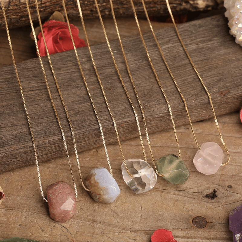 Collier en Pierres Naturelles Polies | Lithothérapie Stéphanie