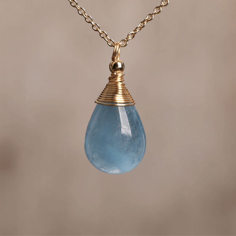 Collier en Pierre Aigue Marine | Lithothérapie Stéphanie