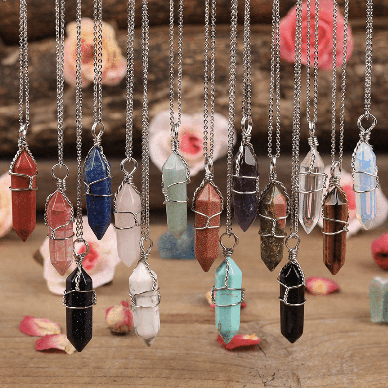 Collier Pointe en Pierre Naturelle | Lithothérapie Stéphanie