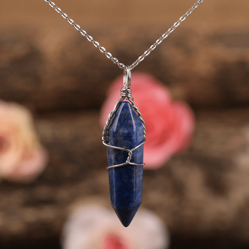 Collier Pointe en Pierre Sodalite | Lithothérapie Stéphanie